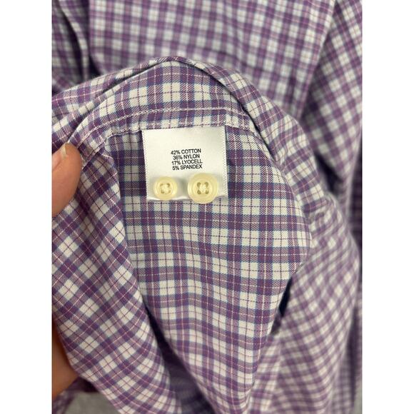 Peter Millar XXL Purple Plaid Button Down Shirt Classic Fit Long Sleeve - Picture 3 of 7